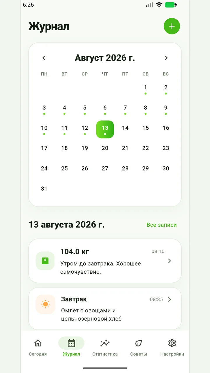 Календарь журнала Весометра