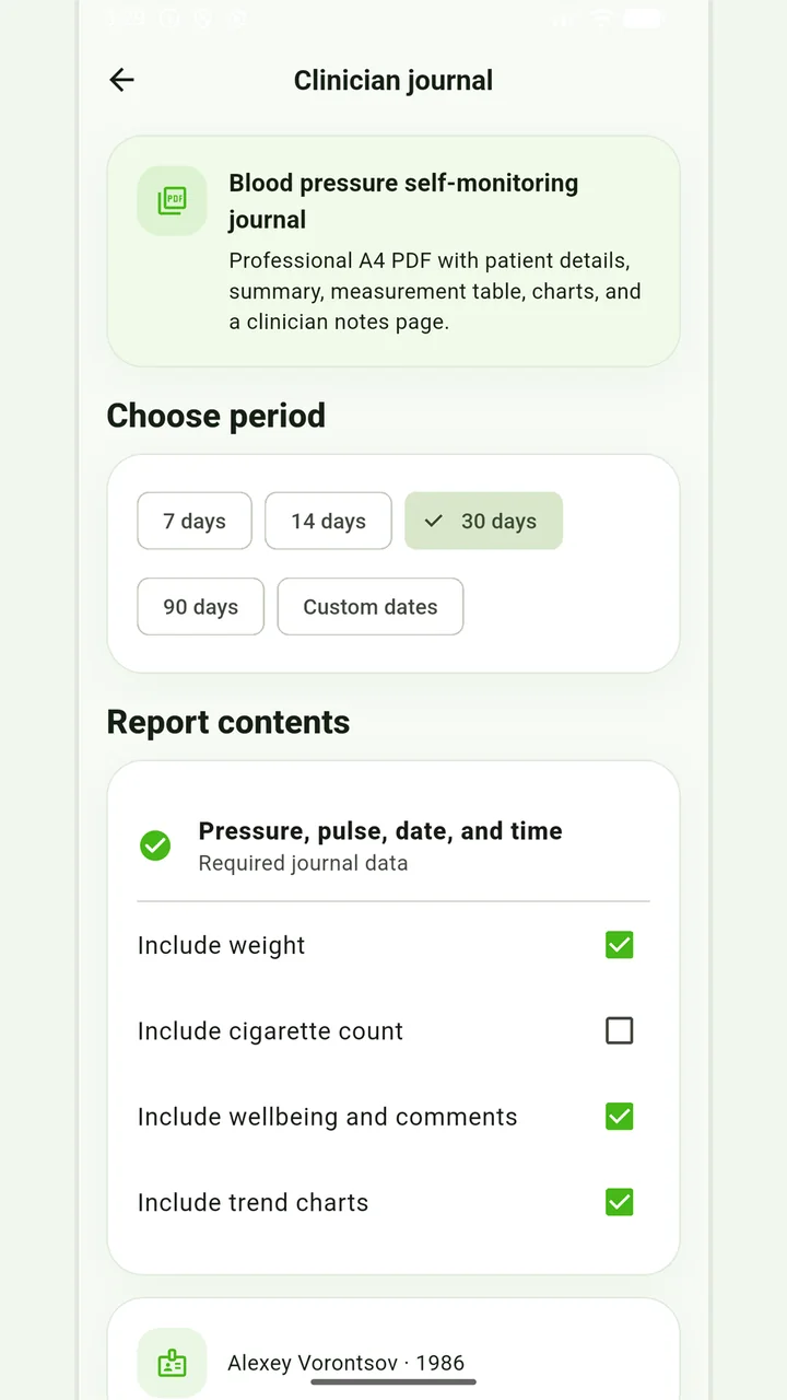 Setting up a PDF journal for a doctor